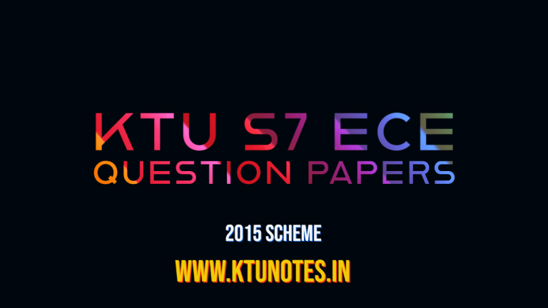 KTU S7 ECE Question Papers