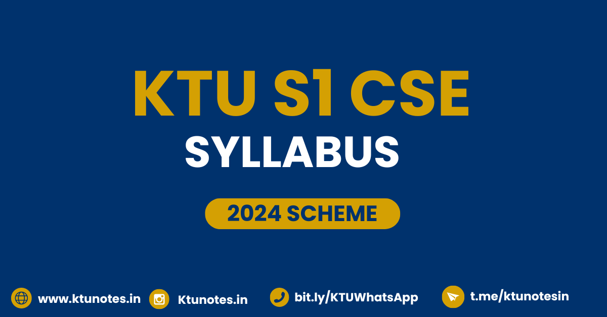 Ktu S1 Cse Syllabus 2024 Scheme Ktu S1 Cse Syllabus 2024 Scheme